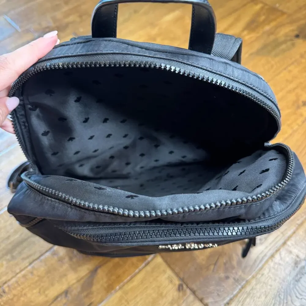 Kate Spade Karissa Nylon Medium Backpack Purse Black - Picture 2 of 6